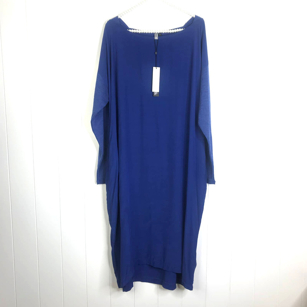ELK Azure Blue Knit Sleeve Midi‎ Dress SZ M NWT